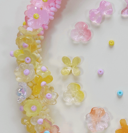 Rainbow Flower Beaded Necklace