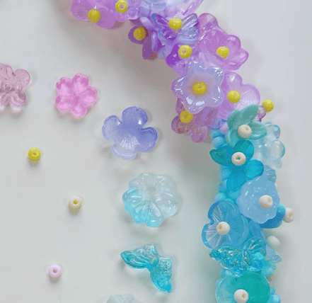 Rainbow Flower Beaded Necklace