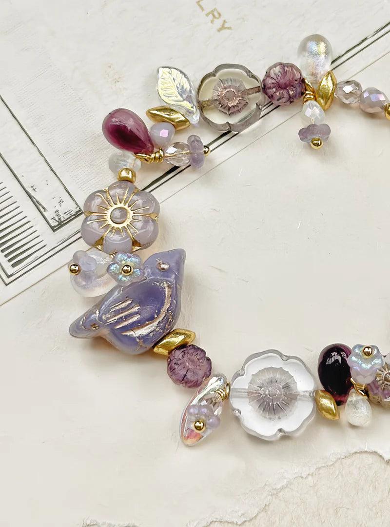 LAVENDER GARDEN: HANDCRAFTED BEADED BRACELET