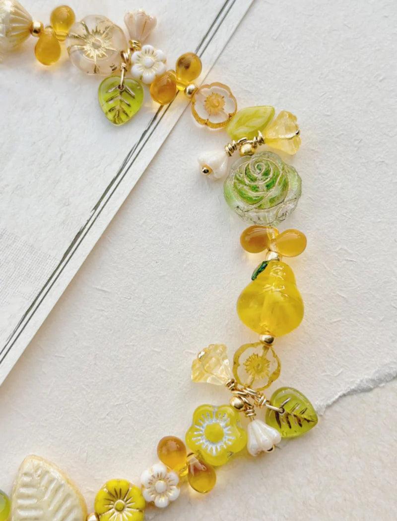 Lemon Orchard Glow: Handmade Beaded Bracelet