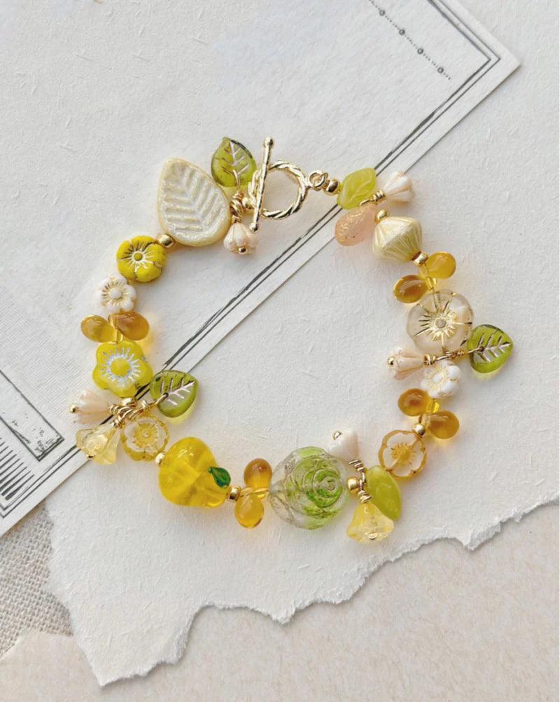 Lemon Orchard Glow: Handmade Beaded Bracelet