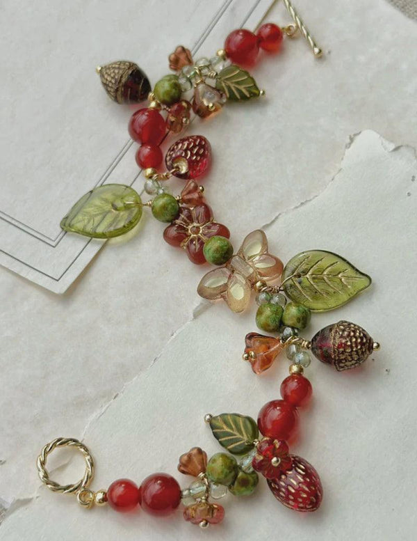 Strawberry Picking Farm: Handmade Beaded Bracelet