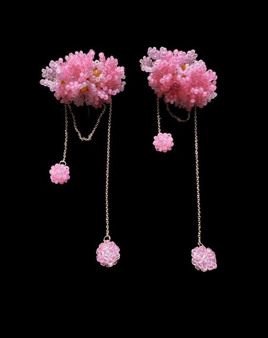 Hanafubuki Flower Beaded Clip