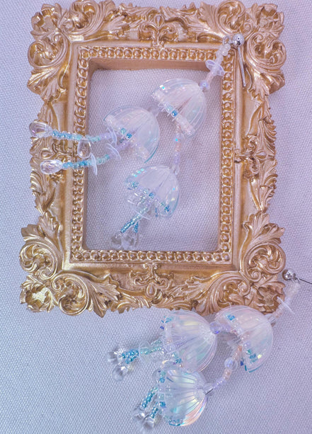 Handmade Iridescent Jellyfish Earrings