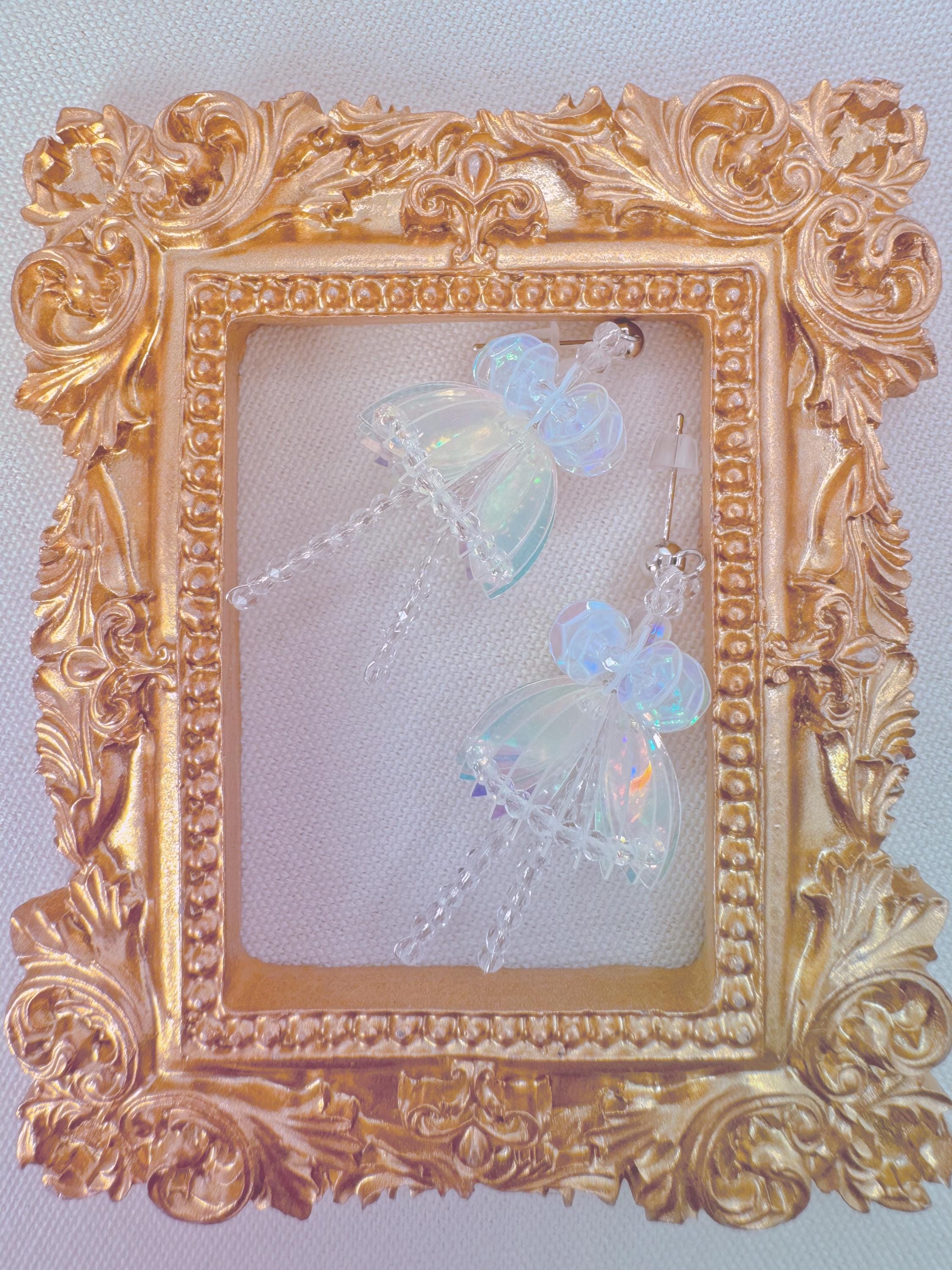 Handmade Iridescent Jellyfish Earrings