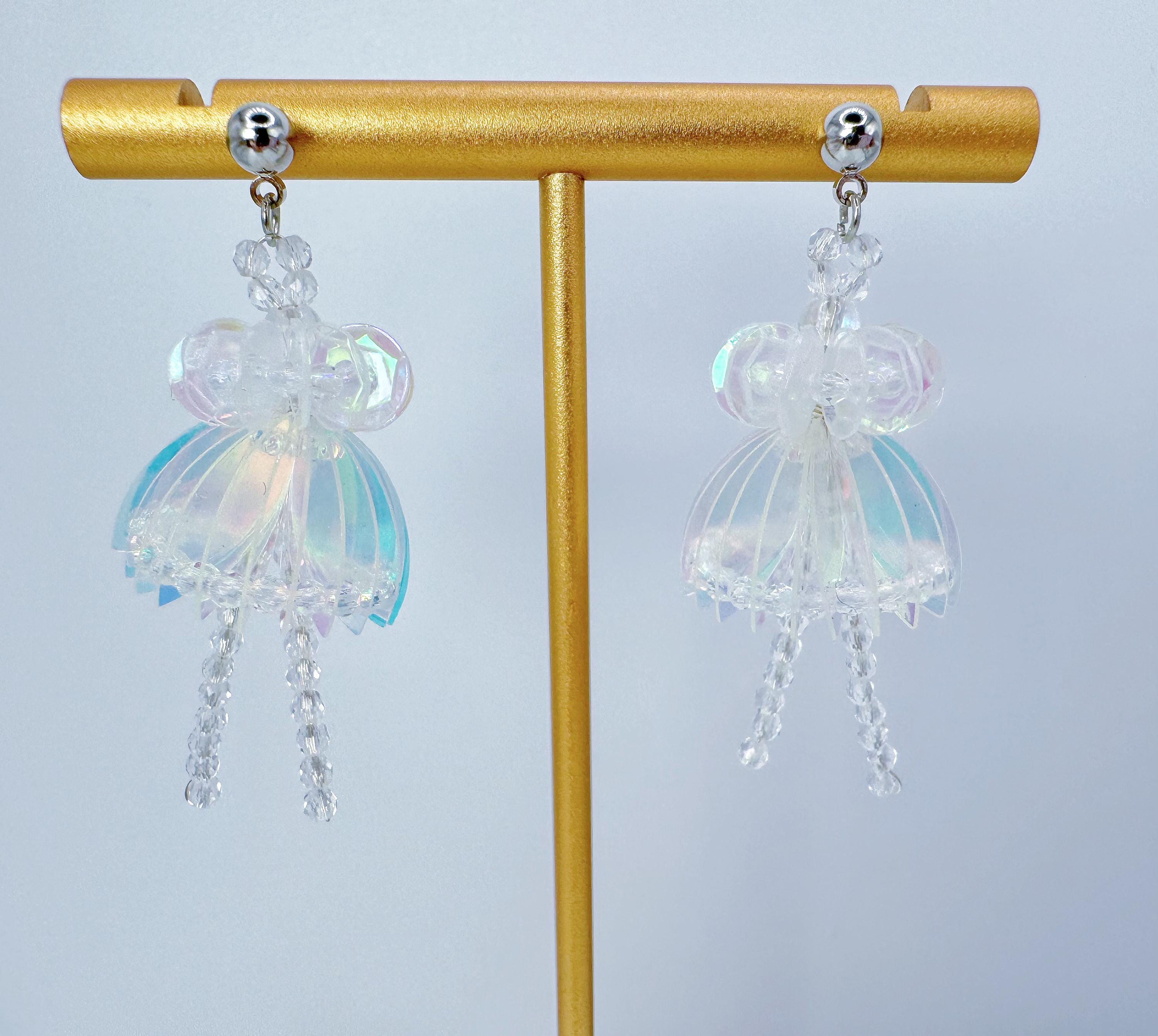 Handmade Iridescent Jellyfish Earrings