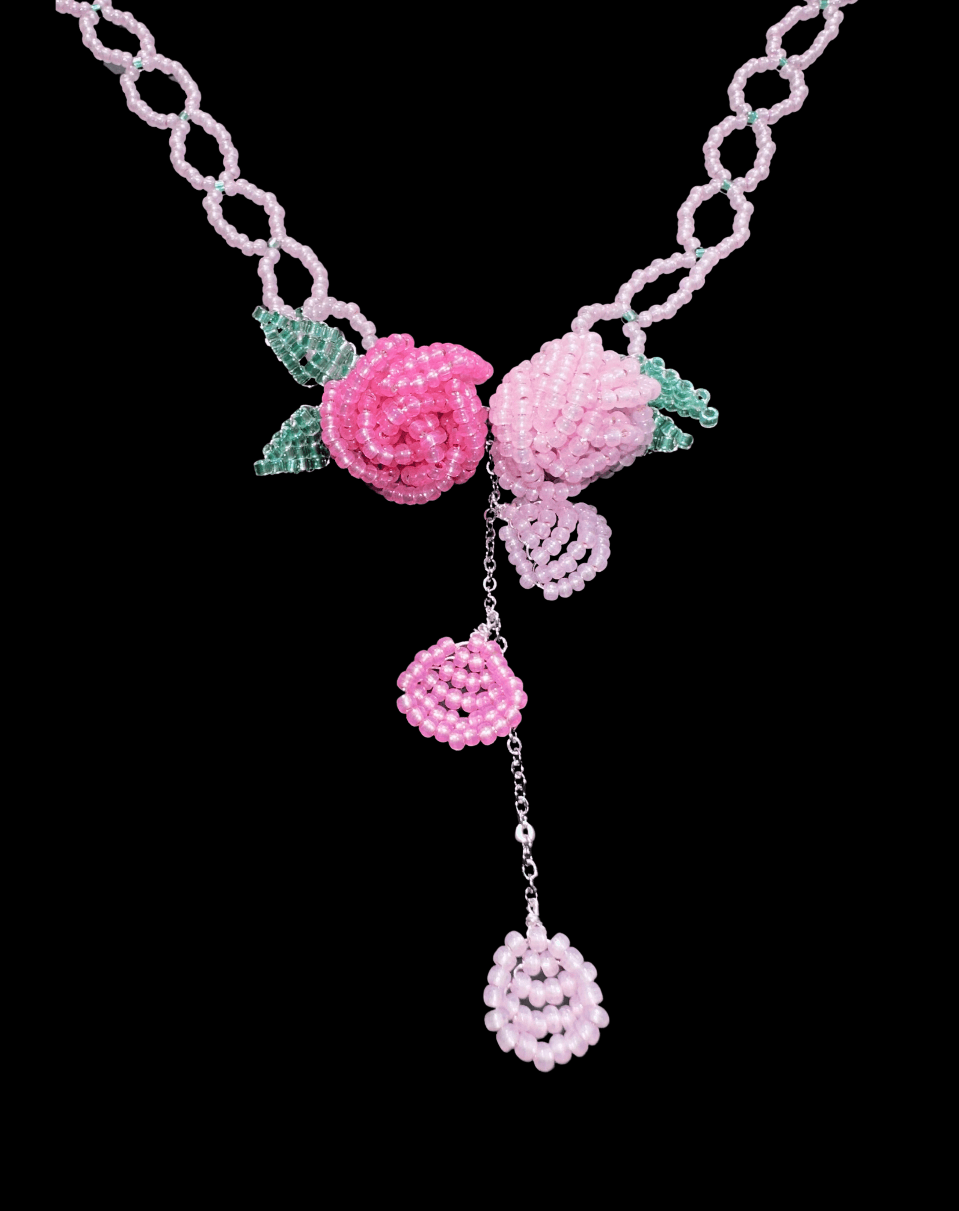 Sleeping Beauty Rose Beaded Choker